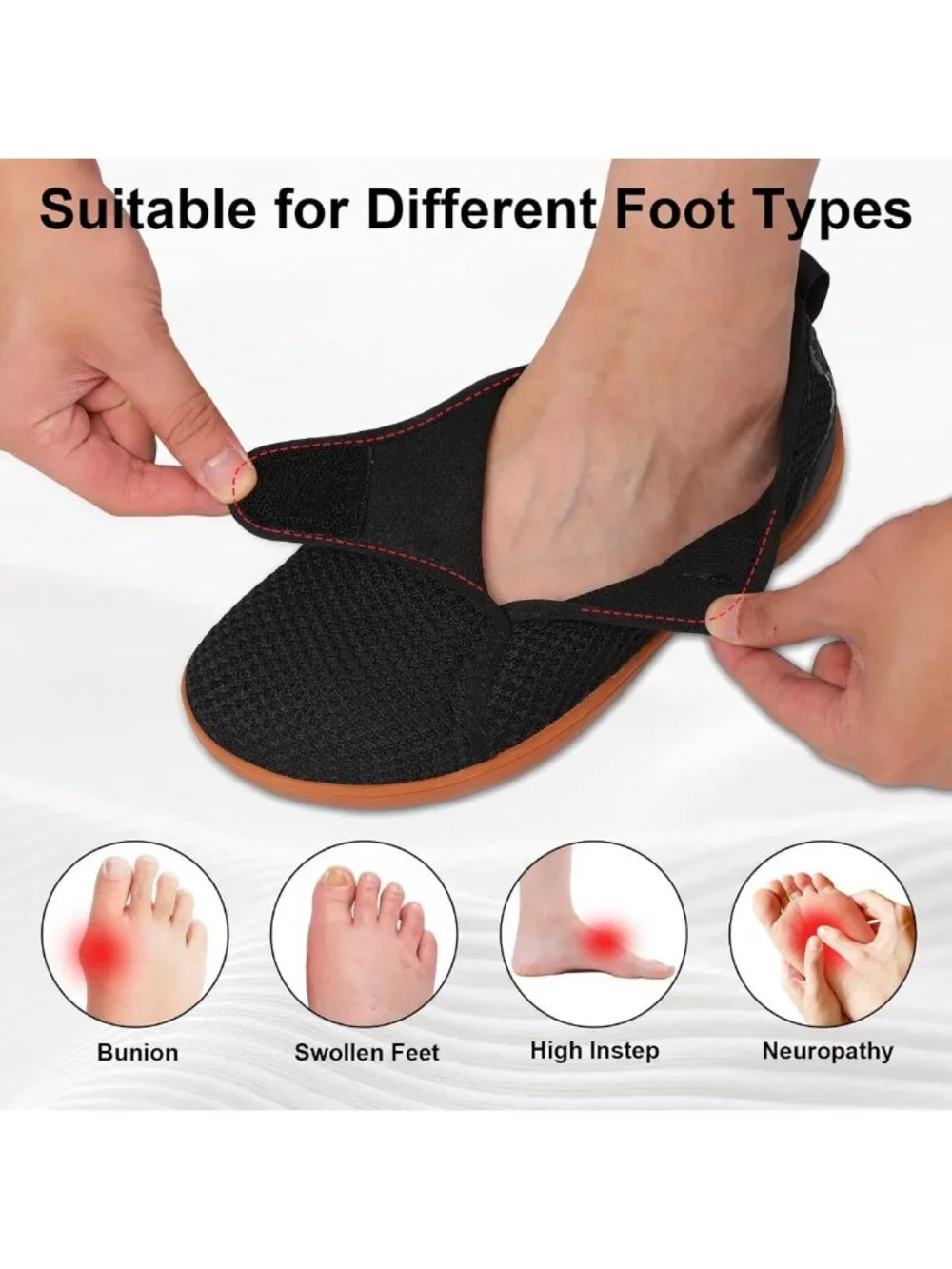 Comfortable Lightweight Men's Walking Shoes - Wide Diabetic Orthopedic Sneakers